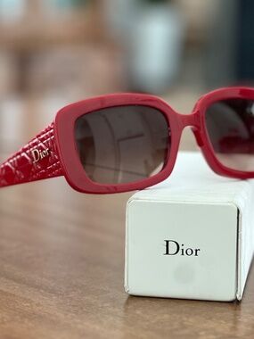 CHRISTIAN DIOR DIORLADY2 AUTHENTIC SUNGLASSES MEH04BHCHL Dior Red Sunglasses for Women for sale | eBay main image 2